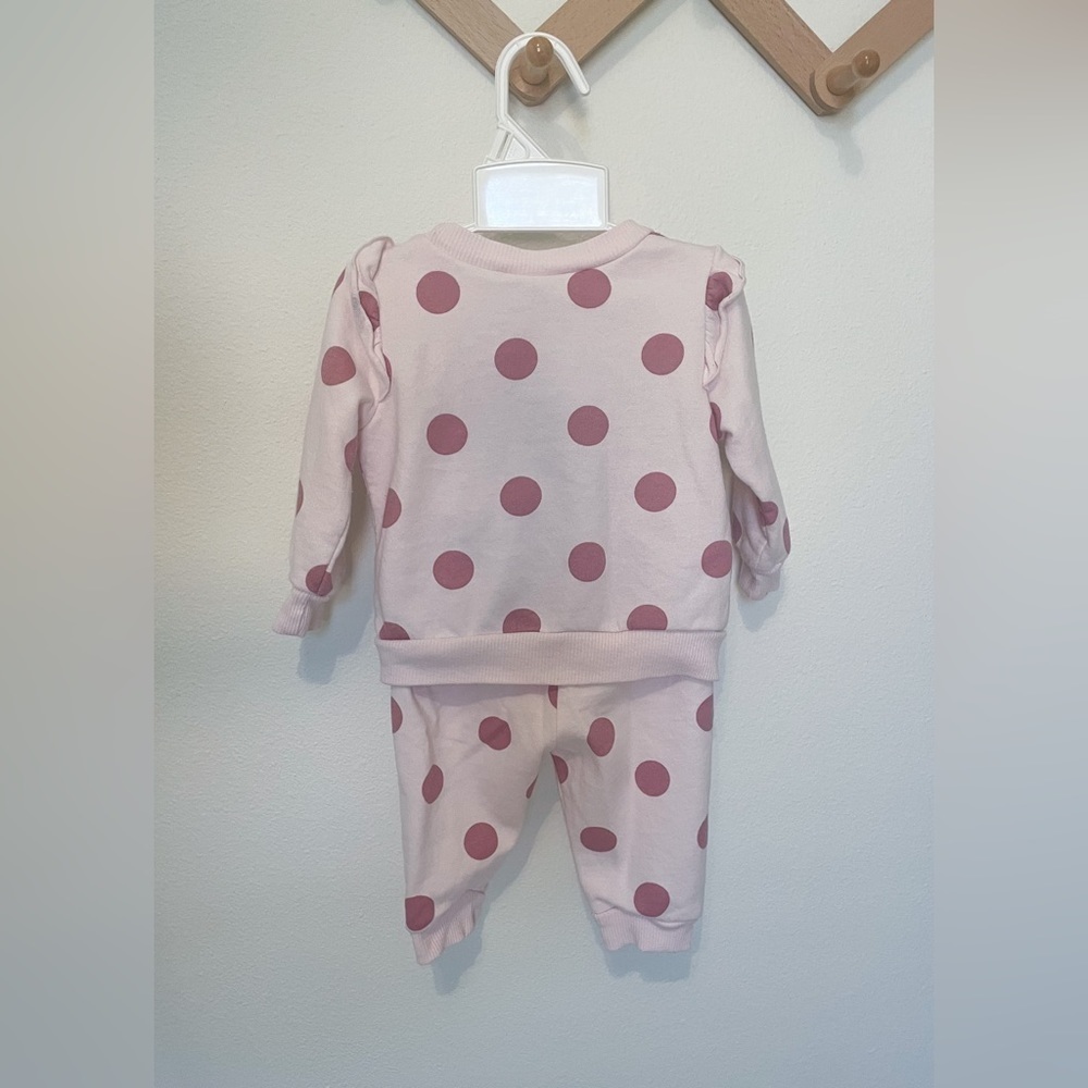 Disney Baby Girl Pink Polkadot Minnie Mouse Sweater Set - Picture 3 of 4